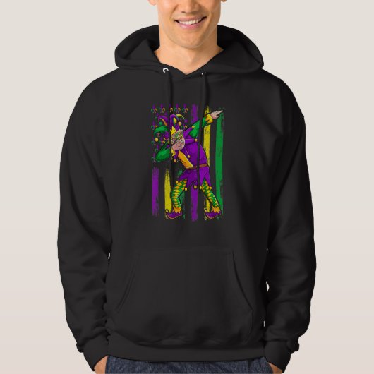 Dabbing Jester Mardi Gras Mask Flag Outfit, Men Ki Hoodie (Vorderseite)