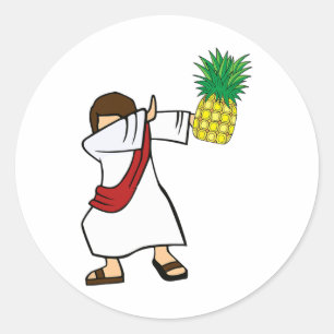 Dabbing Jesus Ananas Aloha Strände Hawaiian Dan Runder Aufkleber