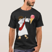 Dabbing Jesus Ice Creme Liebhaber Sommer Strand Le T-Shirt (Vorderseite)