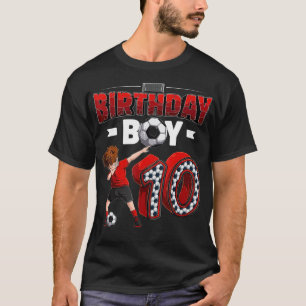 Dabbing Junge 10 Jahre alt Soccer Player 10. Gebur T-Shirt