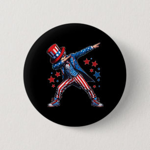 Dabbing Junge 4. Juli Amerikanische Flagge USA Jun Button