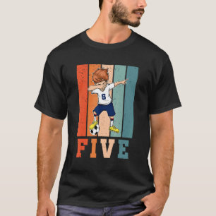 Dabbing Junge 5 Jahre alter Fußballspieler Vintag  T-Shirt