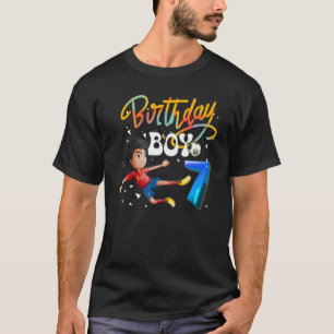 Dabbing Junge 7 Jahre alter Fußball Spieler 7. Geb T-Shirt