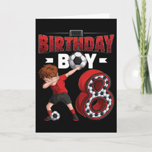 Dabbing Junge 8 Jahre alter Fußballspieler 8. Gebu Karte