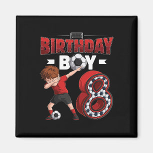 Dabbing Junge 8 Jahre alter Fußballspieler 8. Gebu Magnet