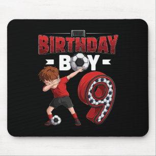 Dabbing Junge 9 Jahre alter Fußballspieler 9. Gebu Mousepad