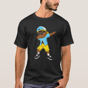 Dabbing Junge Katarischer Saint Lucian Lucia-Flagg T-Shirt