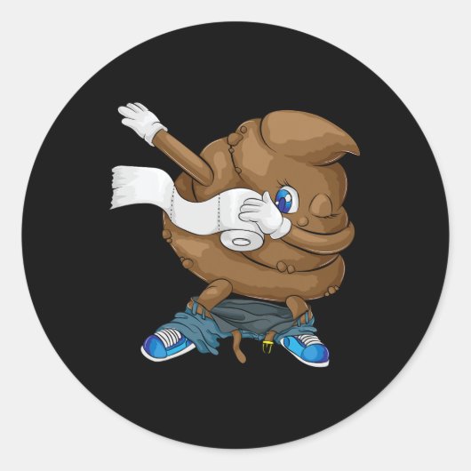 Dabbing Kacke Cool Friendly Funny Kackend Geschenk Runder Aufkleber (Vorderseite)