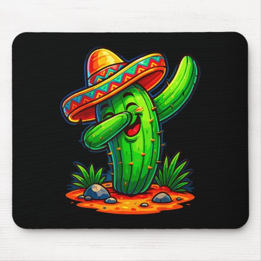 Dabbing Kaktus Cinco de Mayo mexikanisch Mousepad (Vorne)