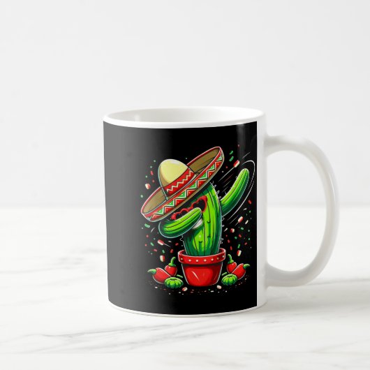 Dabbing Kaktus cinco de mayo mit Sombrero Dab Kaffeetasse (Rechts)
