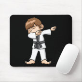 Dabbing Karate Boy Funny Martial Arts Cartoon Desi Mousepad (Mit Mouse)