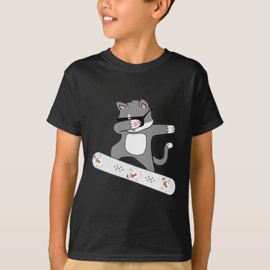 Dabbing Katze Snowboard Snowboarden Kitkatzen Männ T-Shirt (Vorderseite)