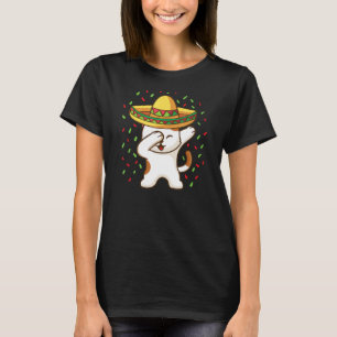 Dabbing-Katze tanzt mit mexikanischem Sombrero Viv T-Shirt