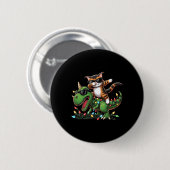 Dabbing Kitten Maine Coon auf Weihnachtsbeleuchtun Button (Vorne & Hinten)