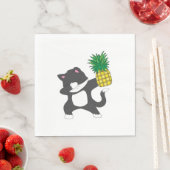 Dabbing Kitty Cat Ananas Aloha Beach Hawaiian Serviette (Beispiel)