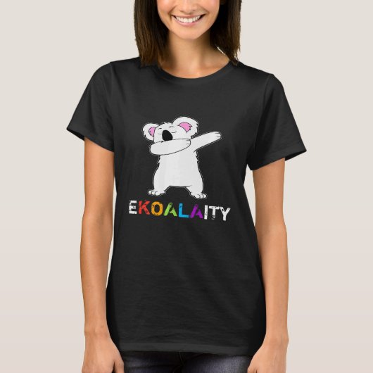 Dabbing Koala Bear Gay Lesbian Pride Rainbow Ekoal T-Shirt (Vorderseite)