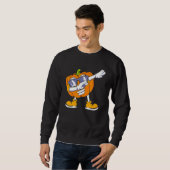 Dabbing Kürbiskopf Halloween Sweatshirt (Vorne ganz)