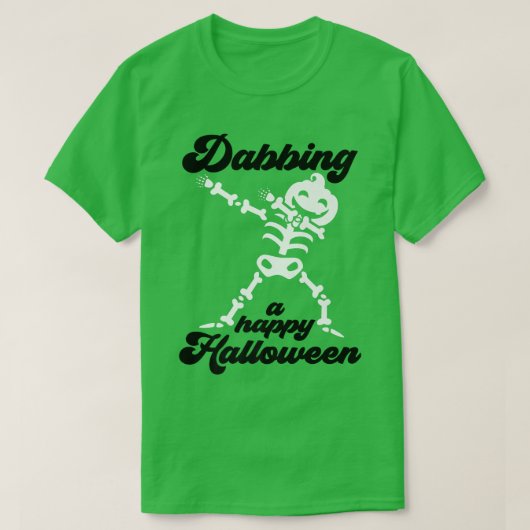 Dabbing Kürbislaterne Skeleton T-Shirt (Design vorne)