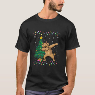 Dabbing Labradoodle Hund Xmas Tree Lights Ugly Chr T-Shirt