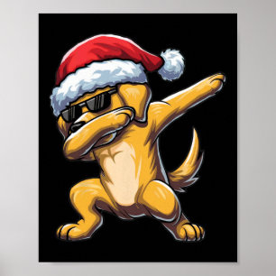 Dabbing Labrador Retriever Weihnachtsmannmütze Chr Poster