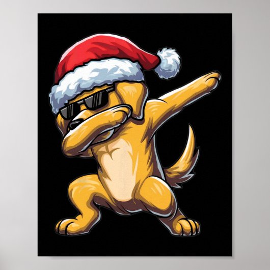Dabbing Labrador Retriever Weihnachtsmannmütze Chr Poster (Vorne)