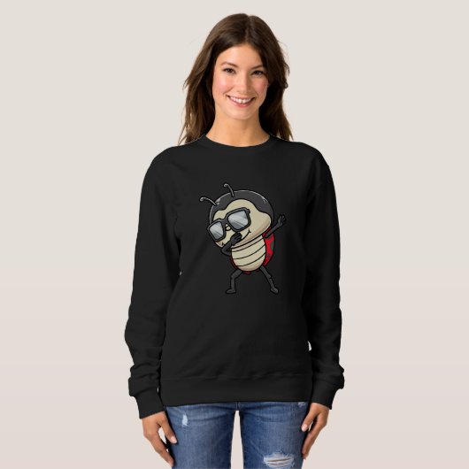 Dabbing Ladybug With Sunglasses Insectologist Lady Sweatshirt (Vorne ganz)