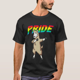 Dabbing Lama Lesbisch Bisexuell Schwul LGBT Stolz T-Shirt
