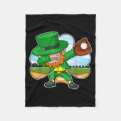 Dabbing Leprechaun Baseball St Patricks Day Irish  Fleecedecke (Vorderseite)
