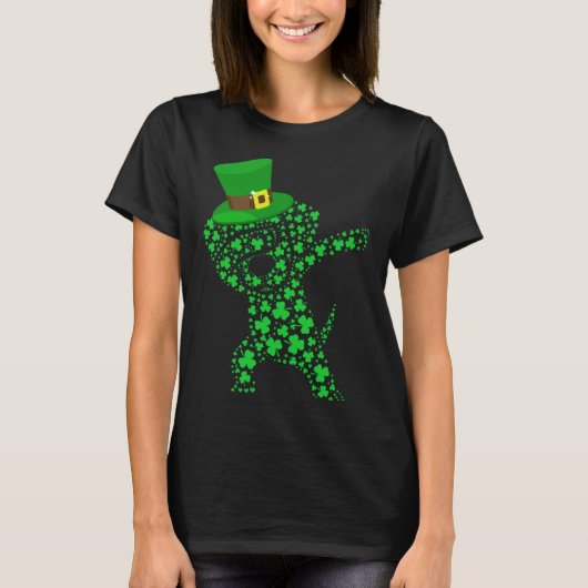 Dabbing Leprechaun Beagle Dog Shamrocks Saint Patr T-Shirt (Vorderseite)