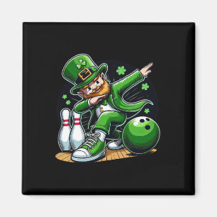 Dabbing Leprechaun Bowling Irischer Bowler St. Pat Magnet