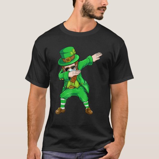 Dabbing leprechaun facce Maske St Patrick's Day Bo T-Shirt (Vorderseite)