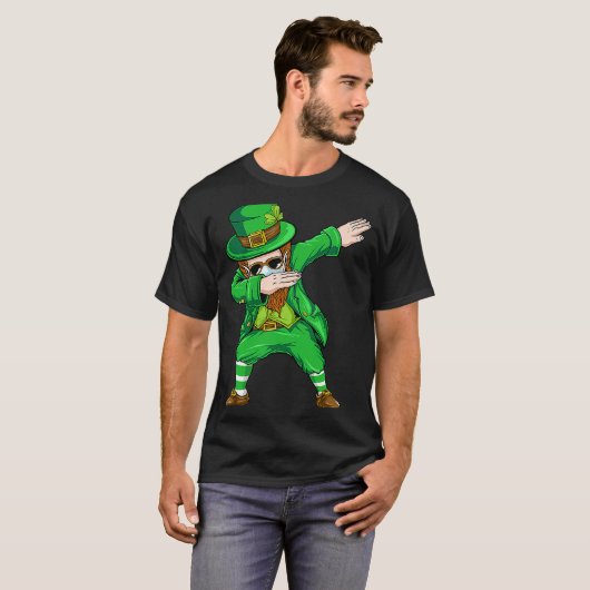 Dabbing leprechaun facce Maske St Patrick's Day Bo T-Shirt (Vorne ganz)