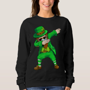 Dabbing Leprechaun Face Maske St Patrick's Day Boy Sweatshirt
