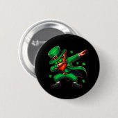 Dabbing Leprechaun Funny Men Kids Boys St Patricks Button (Vorne & Hinten)