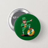Dabbing Leprechaun Funny St Patrick's Day Button (Vorne & Hinten)