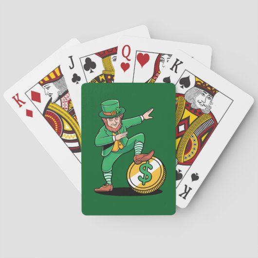 Dabbing Leprechaun Funny St Patrick's Day Spielkarten (Rückseite)
