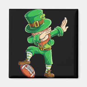 Dabbing Leprechaun Fußball St Patricks Day Jungen  Magnet