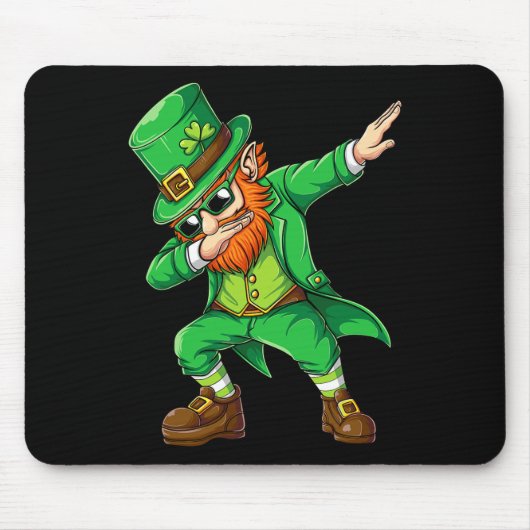 Dabbing Leprechaun Gezwitscher Männer Kinder Junge Mousepad (Vorne)