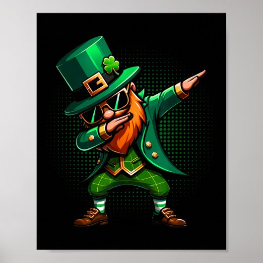 Dabbing Leprechaun Gezwitscher Männer Kinder Junge Poster (Vorne)