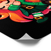 Dabbing Leprechaun Girl Funny Kids Poster (Ecke)