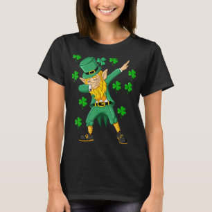 Dabbing Leprechaun Green Lucky Kleeblatt St Patric T-Shirt
