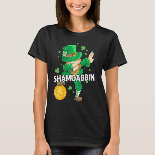 Dabbing Leprechaun Irish Clover St Patrick's Day S T-Shirt (Vorderseite)