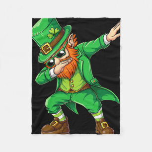 Dabbing Leprechaun Lustige Geschenke Männer Kinder Fleecedecke