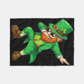 Dabbing Leprechaun Lustige Geschenke Männer Kinder Fleecedecke (Vorderseite (Horizontal))
