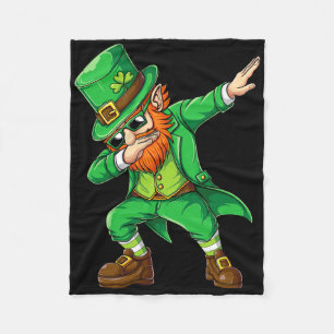 Dabbing Leprechaun Lustige Geschenke Männer Kinder Fleecedecke