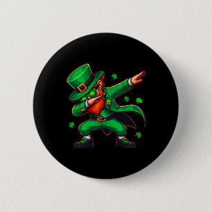Dabbing Leprechaun Lustige Männer Kinder Jungen St Button