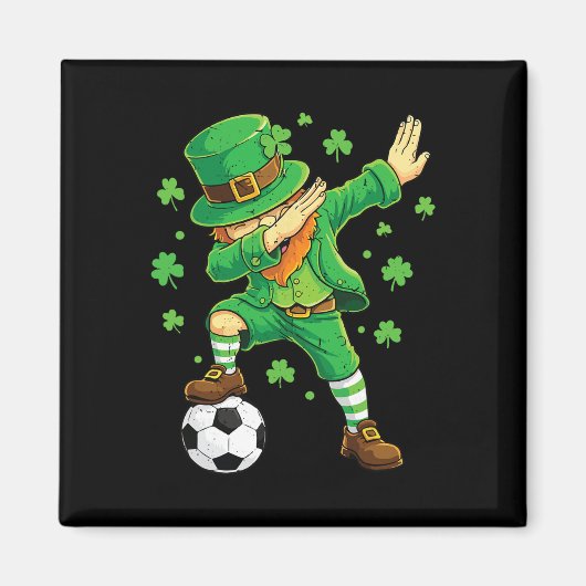 Dabbing Leprechaun Lustiger irischer Junge St. Pat Magnet (Vorne)