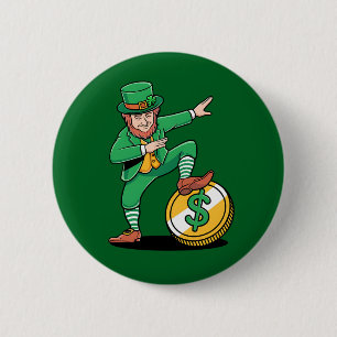 Dabbing Leprechaun Lustiger St. Patrick's Tag Button