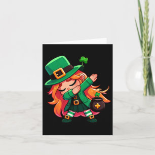 Dabbing Leprechaun Mädchen Lustige Kinder Mädchen  Karte