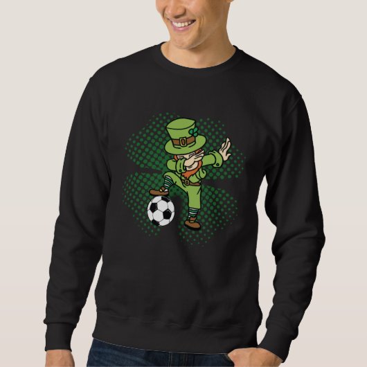 Dabbing Leprechaun Soccer Great St Patricks Day Sweatshirt (Vorderseite)